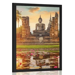 Plakat kip Bude v parku Sukhothai - 30x45 silver
