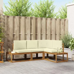Set vanjskih sofa s jastukom 4 Komad Prirodna i krem