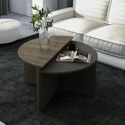 HANAH HOME Sto za dnevnu sobu Dolunay Walnut Anthracite