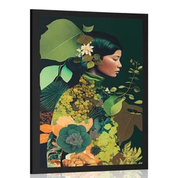 Plakat ženska v naročju narave - 60x90 black
