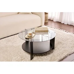 Hanah Home Klub sto Clara, 75x40x75 cm, Crno-sivi