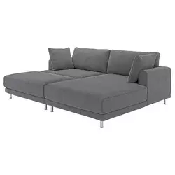 UPPAKRA Modularna sofa trosed, s lenjivcem, desno sa stoličicom/Johanneshov tamnosiva