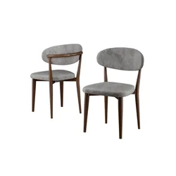 Hanah Home set trpezarijskih stolica Onex 6 kom, siva bukle tkanina, drvene noge boje oraha