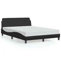 Vidaxl Posteljni okvir Dover črn 140x190 cm umetno usnje