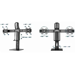 GEMBIRD Nosač MS-D2-01 za dva monitor/ tilt/ 17-27/ stoni
