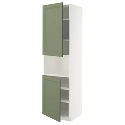 METOD Vis.orm.mikrotal2vrat/policama, bela/Axstad sivozelena, 60x60x220 cm