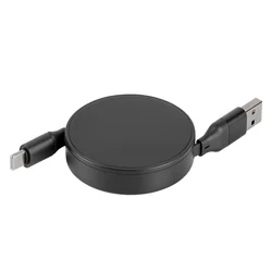 Uvlačivi USB kabl FURIO 2u1 240W – PD/ aluminijumsko kućište/ 1 m/ crni