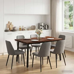 vidaXL Jedilna miza z naravno robom 140 x 90 x 75 cm Temno rjava