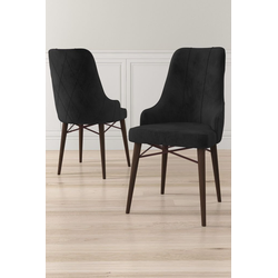 Hanah Home Set stolica Neta, 46x95x42 cm, 2 komada, Antracit-braon