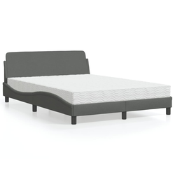 Krevet s madracem Dover tamnosivi 140x190 cm od tkanine