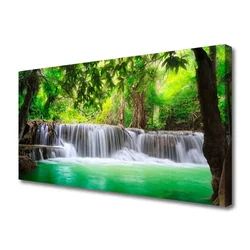 tulup.si Slika na platnu Slap lake forest narava 125x50 cm