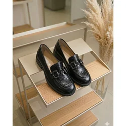 Squareonline Ženske mokasine Black Luxe, Crne