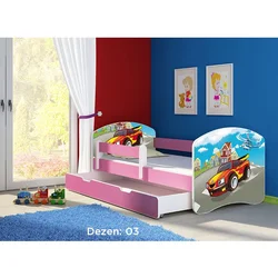 Deciji krevet ACMA II 140x70 F + dusek 6 cm PINK3