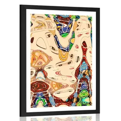 Plakat s paspartujem mati v abstraktni varianti - 40x60 silver