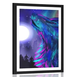 Plakat s paspartujem volčji mesec - 60x90 no frame