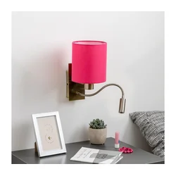 Brilagi - LED zidna lampa NUBILA 1xE27/25W/230V + LED/3W mesing/ružičasta