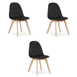 Brandless Stol BORA - črni žamet x 3, (22044528)