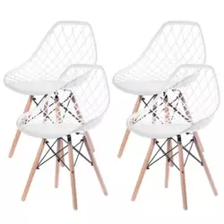Skandi 25-KS008SET Set trpezarijskih plastičnih stolica 4 kom bela