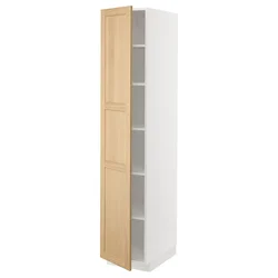 METOD Visoka omara s policami, bela/Forsbacka hrast, 40x60x200 cm