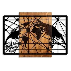 Wallity Zidna dekoracija World Map 5-L, 70 x 99 cm,  Smeđa