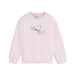 PUMA Essentials Graphics Scribble GFX Relaxed Crew Sweatshirt Kids, Shop, Whisp Of Pink, 3-4Y