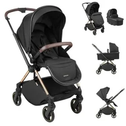 Kikka boo Kolica Lanah 3in1 premium set sa autosedištem I-Xtend I-size i tvrdom korpom Black