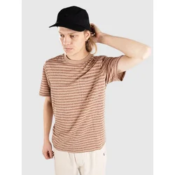 Anerkjendt Akkikki Cot/Linen Stripe T-shirt auburn