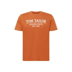 TOM TAILOR Majica  rjasto rjava / bela