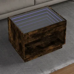 Stolić s beskonačnim LED svjetlima boja hrasta 70x50x50 cm