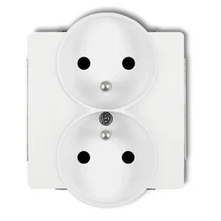 DECO Dvojna vtičnica z/brez 2x2P+Z bela DGPR-2zp