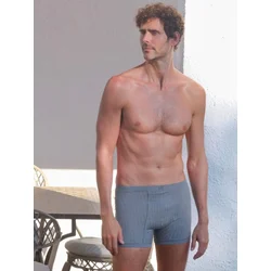 zd ZERO DEFECTS Boksarice Helios prinstriped Egyptian cotton siva