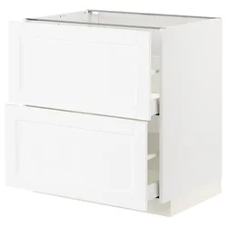 METOD / MAXIMERA Pod.element, 2fronta/2vis.fioke, bela Enköping/bela im. drveta, 80x60 cm