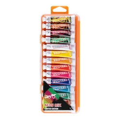 Boja tempera Aero 7,5ml tubice 14 kom u plastičnoj kutiji NEON MIX