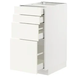 METOD / MAXIMERA Podni element 4 fronta/4 fioke, bela/Vallstena bela, 40x60 cm