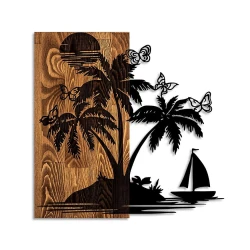 Wallity Zidna dekoracija Holiday Island, 57 x 58 cm,  Smeđa