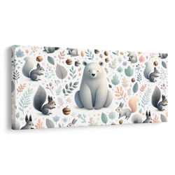 Slika medvedek in gozdni prijatelji - 80x40