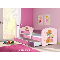Deciji krevet ACMA II 160x80 F + dusek 6 cm PINK33