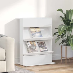 Polica za časopise Bijelo 70 x 41 x 96 cm Konstruirano drvo