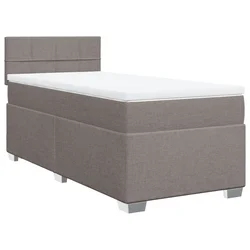 Vidaxl Box spring postelja z vzmetnico taupe 90x200 cm blago