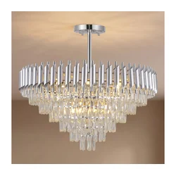 BRILAGI - Plafonski luster ECLIPSE 12xE14/10W/230V, prečnik 78 cm, srebrne boje