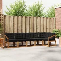 Set vanjskih sofa s jastukom 6 pcs Prirodna i crna