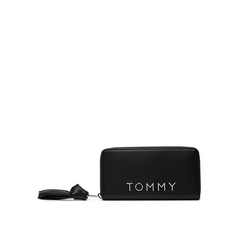 Denarnica Tommy Jeans ženska, črna barva, AW0AW16389