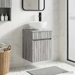 Umivaonik s policom za zid Siva Sonoma 39 x 35 x 63 cm