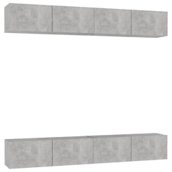 TV ormarići 4 kom boja betona 100x30x30 cm konstruirano drvo