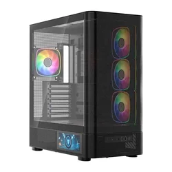 MOD Volcano AQ400 ARGB Midi ATX ohišje, črno