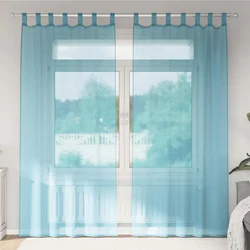 Voile zavjese s petljama 2 kom. tirkizne 140x225 cm