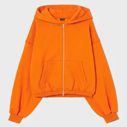 Cropp - Dukserica s kapuljačom i rajsferšlusom - orange