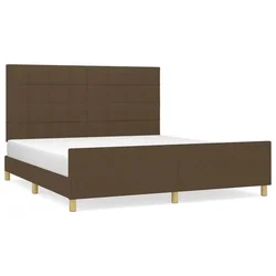 Vidaxl Posteljni okvir brez vzmetnice temno rjav 180x200 cm blago