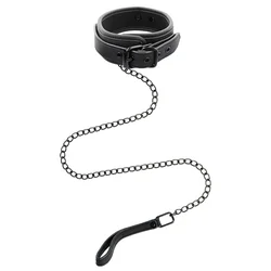 SuperLove Collar with Leash Vegan Leather Black