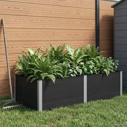 Povišena vrtna gredica Crna 200 x 100 x 54 cm